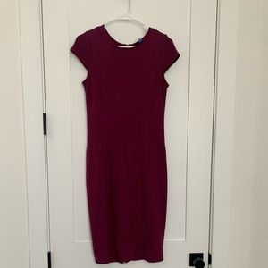 Purple Zip Up Pencil Dress